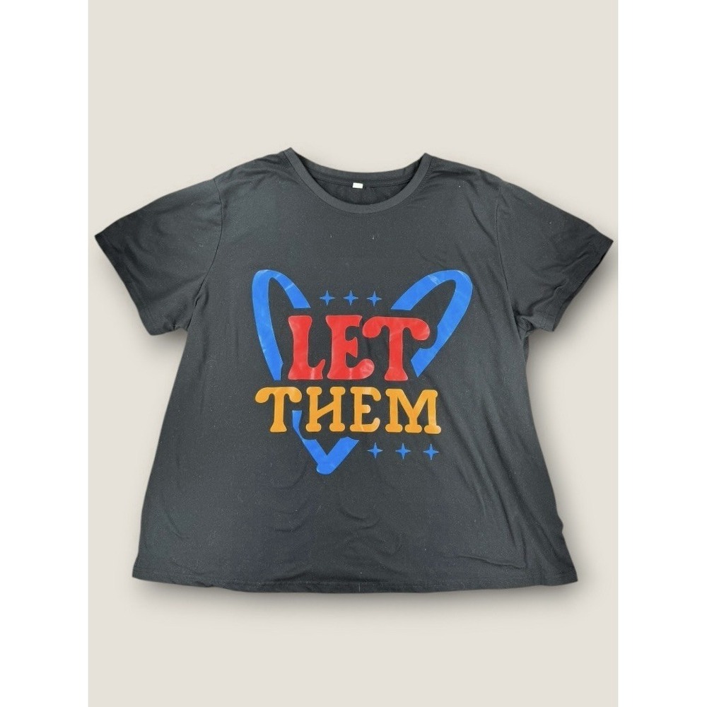 Let Them Misunderstand You Shirt 3XL Black Inspirational Graphic Tee Plus Size
